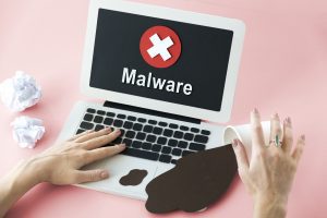 a computer infected with malware